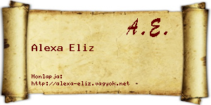 Alexa Eliz névjegykártya